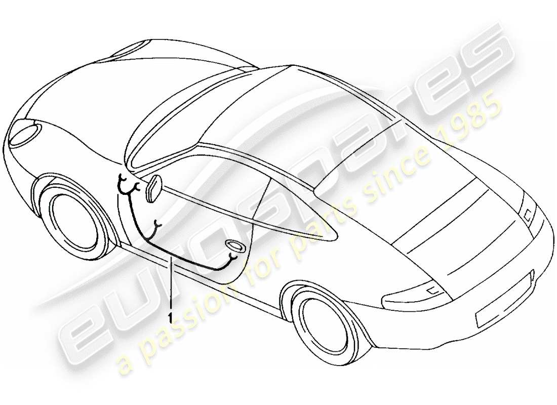 porsche 2005 (996 gt3) wiring harnesses - driver's door - passenger's door part diagram