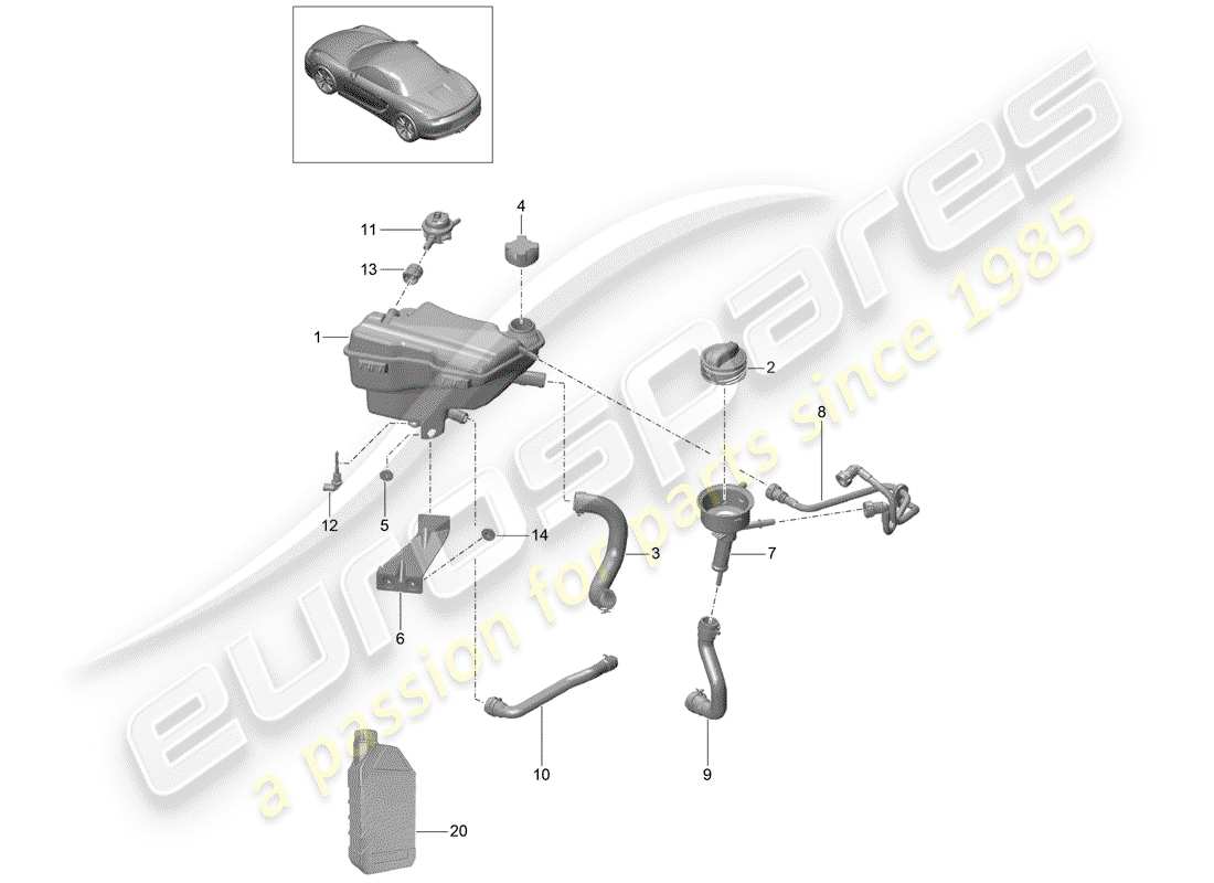 porsche 2012 (981 boxster) water cooling 3 part diagram