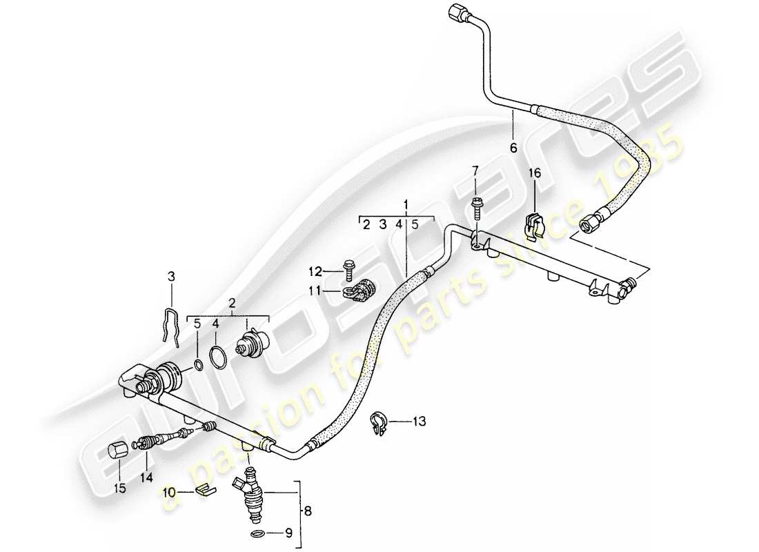 porsche 1996 (993) l-jetronic - lines part diagram