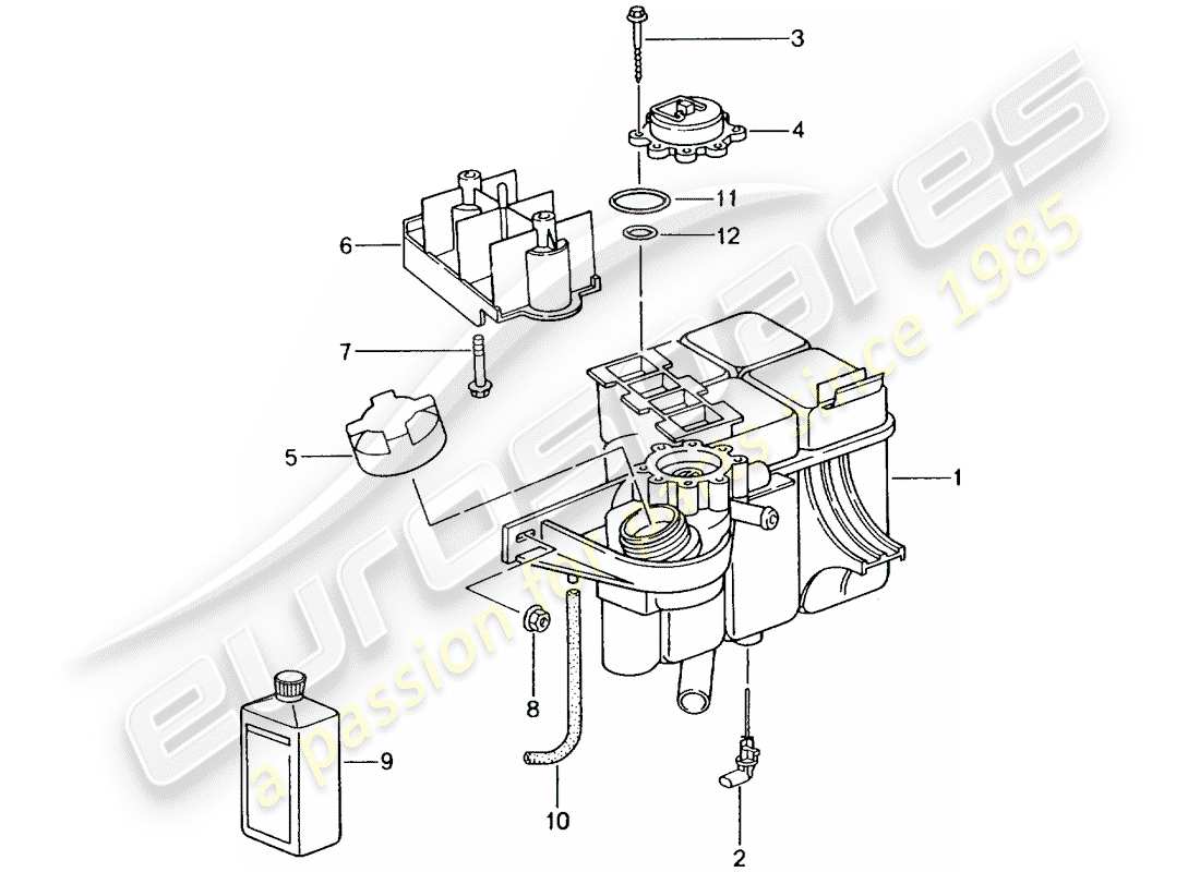 porsche 2000 (996) water cooling part diagram