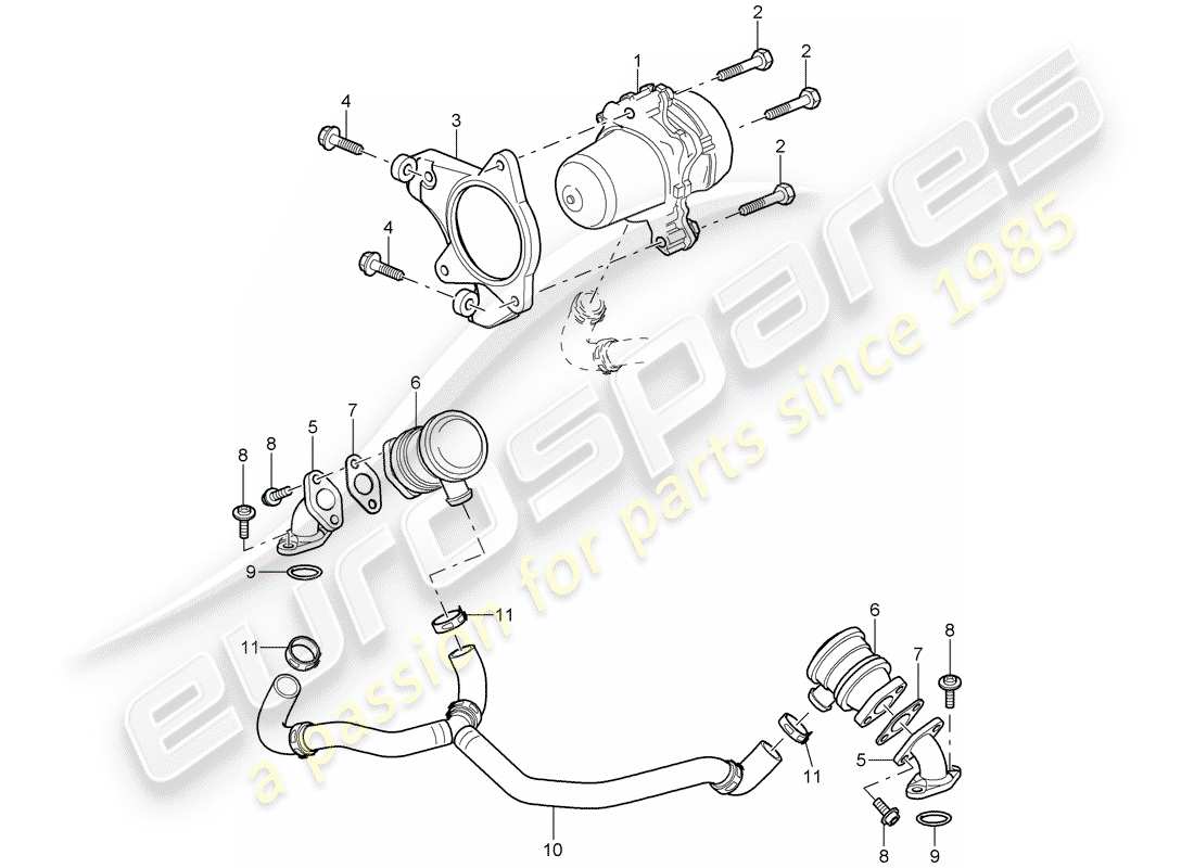 porsche 2011 (997-2 gt3) air injection parts diagram