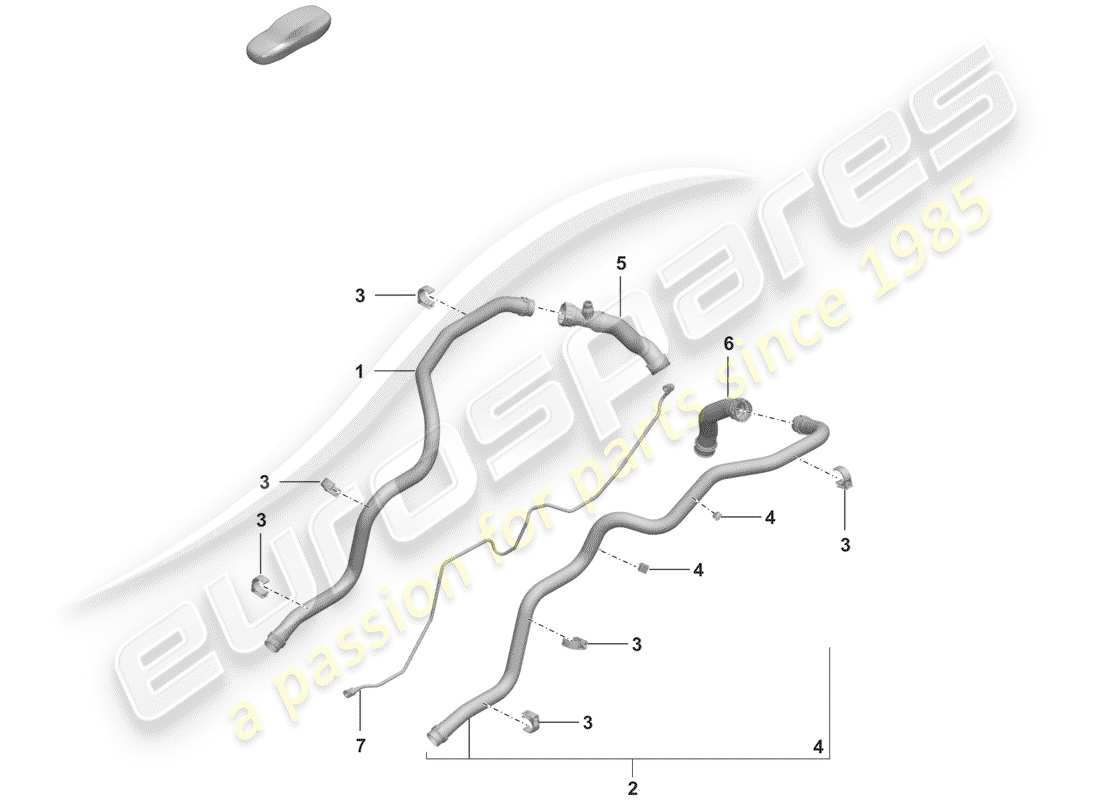 porsche 2019 (992-1) water cooling part diagram