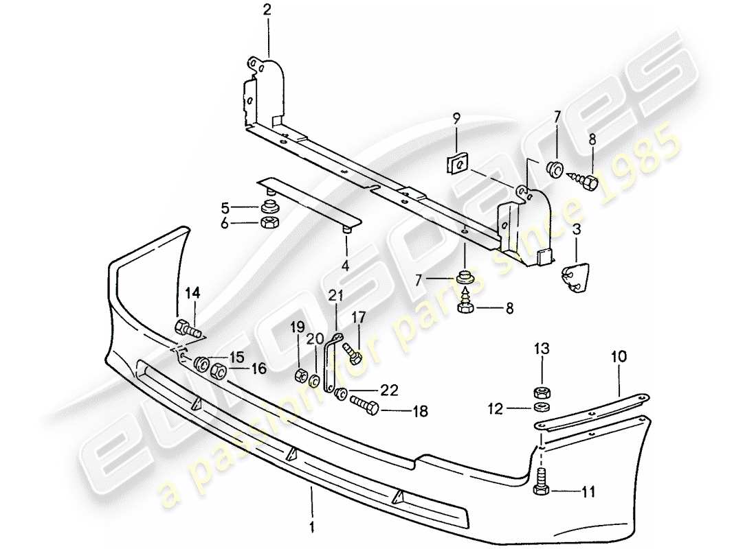 porsche 1989 (944) front spoiler - d >> - mj 1989 part diagram