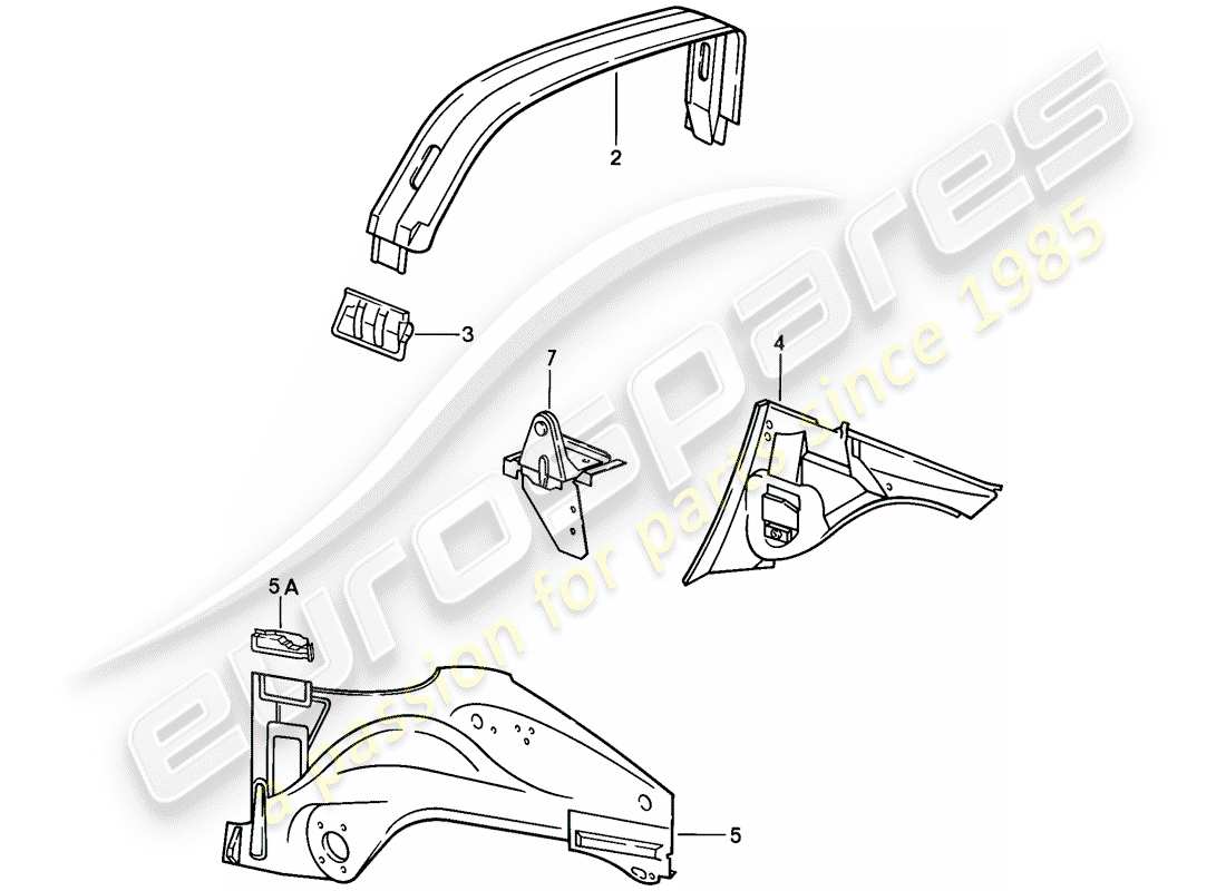 porsche 1987 (911) interior panelling part diagram
