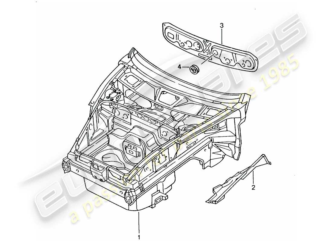 porsche 2005 (996) front end part diagram