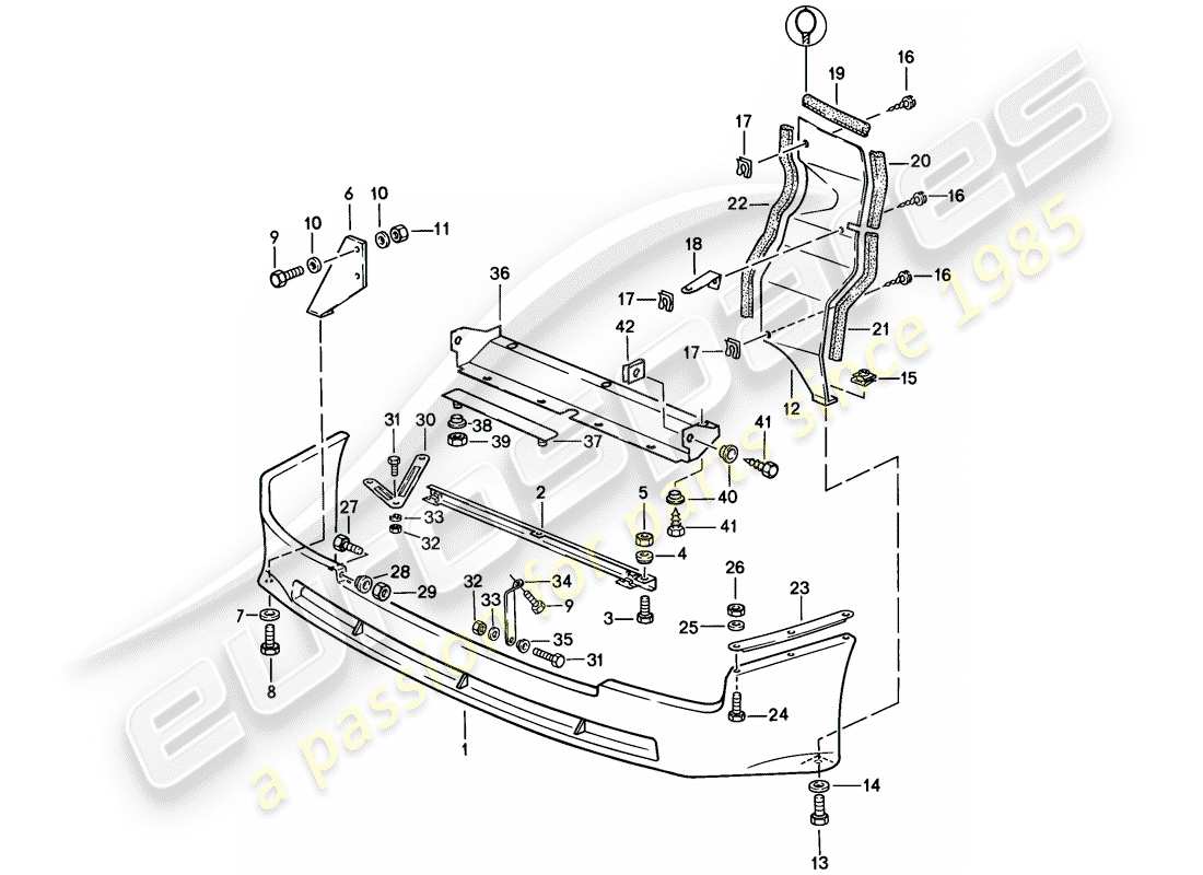 porsche 1983 (944) front spoiler part diagram