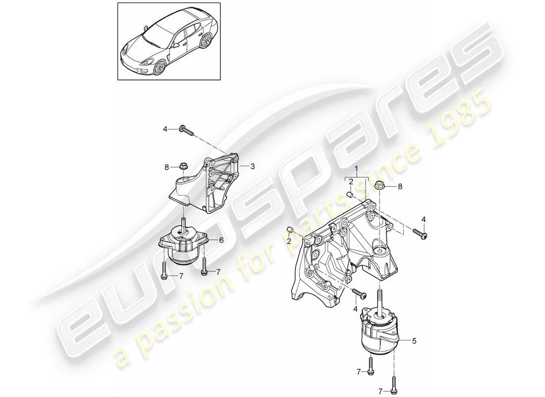 porsche 2013 (panamera 970) engine suspension parts diagram