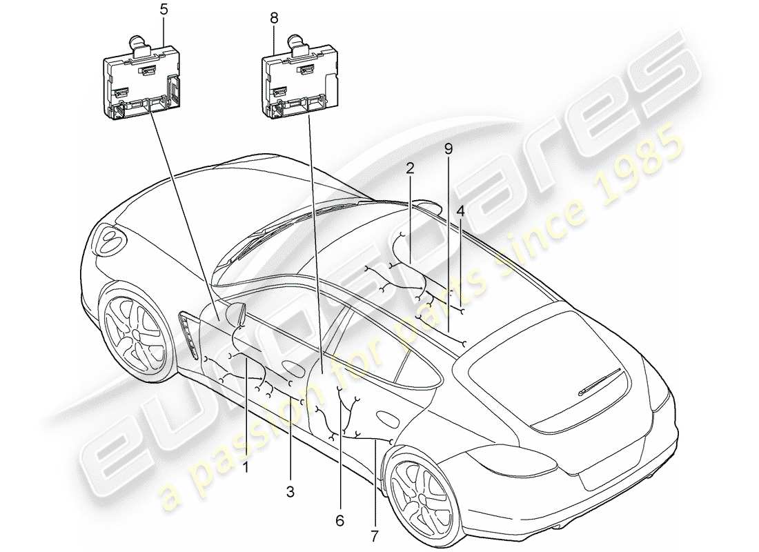 porsche 2015 (panamera 970) wiring harnesses part diagram