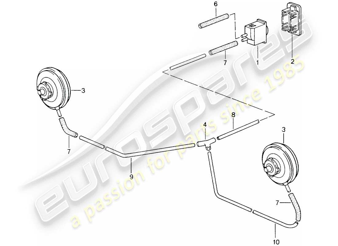 porsche 1990 (964) beam length adjustment parts diagram