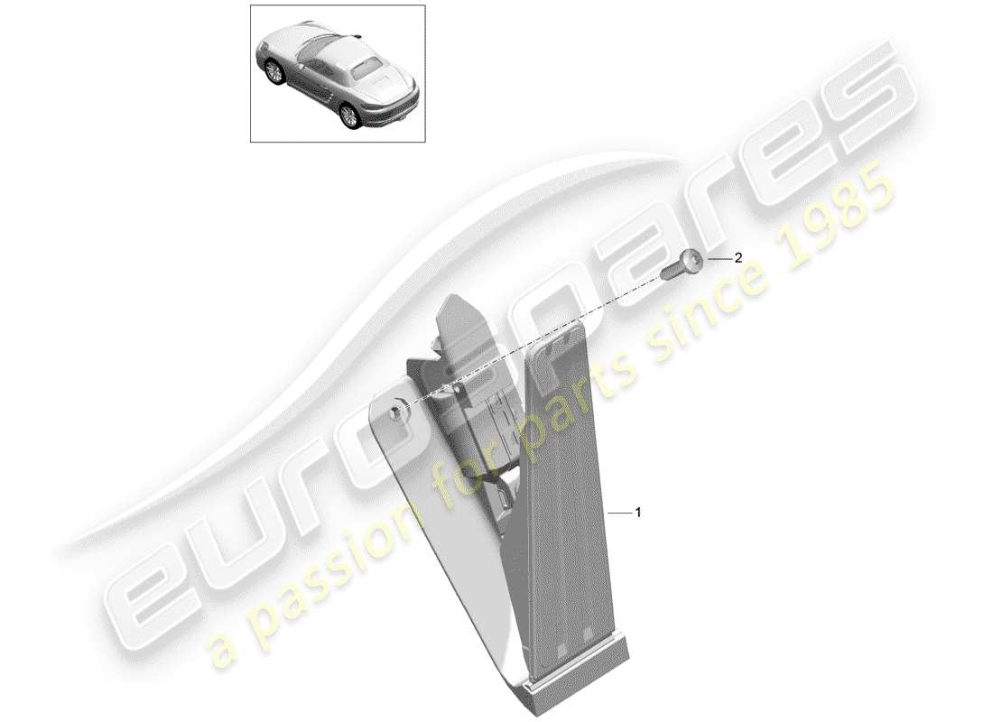 porsche 2019 (718 boxster) brake and acc. pedal assembly part diagram