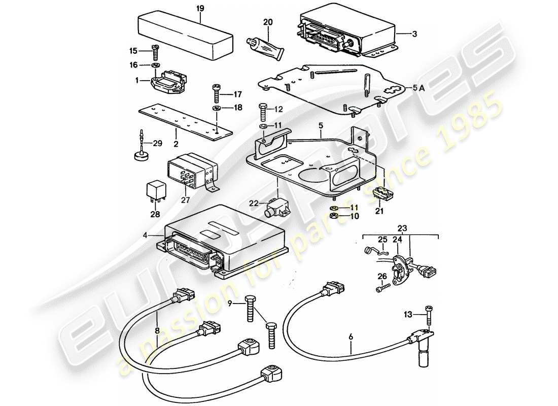 porsche 1995 (928) engine electrics - lh-jetronic part diagram