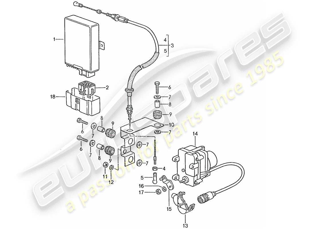 porsche 1990 (928) cruise control system - d - mj 1988>> part diagram