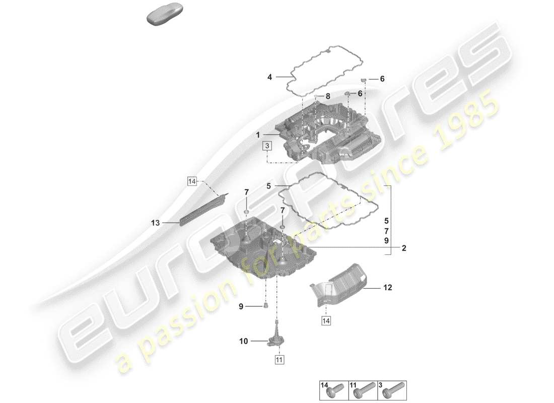 porsche 2020 (992-1) oil pan part diagram
