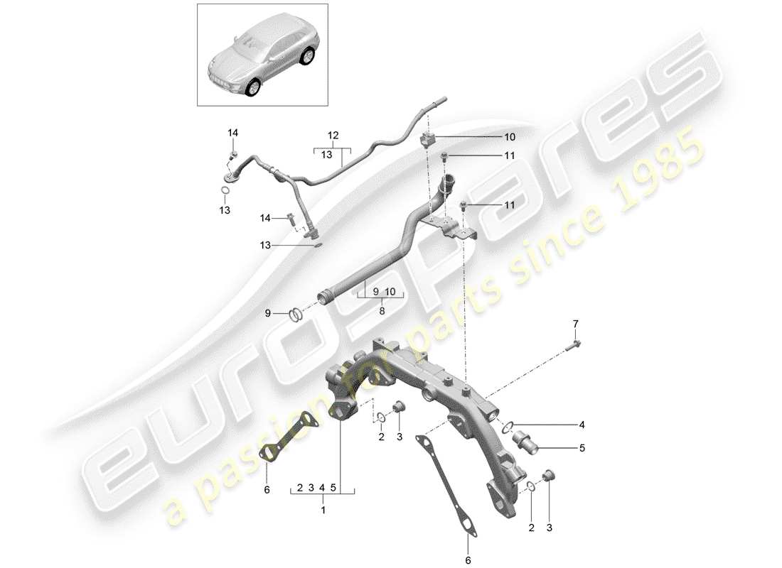 porsche 2016 (macan) water cooling part diagram