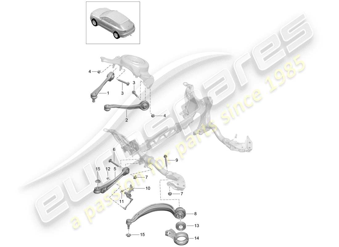 porsche 2014 (macan) track control arm parts diagram
