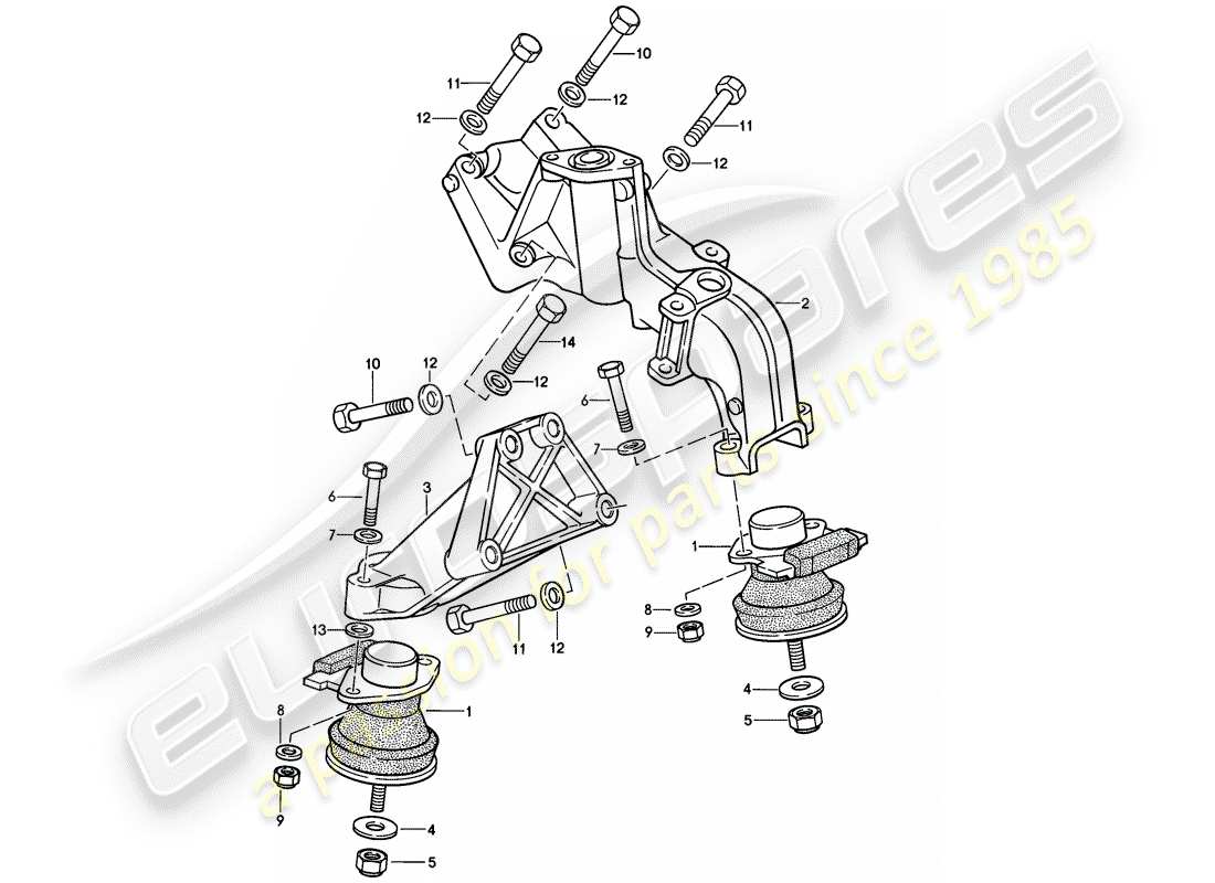 porsche 1986 (944) engine suspension parts diagram