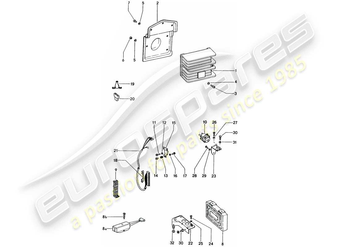 porsche 1976 (914) electrical equipment - engine part diagram
