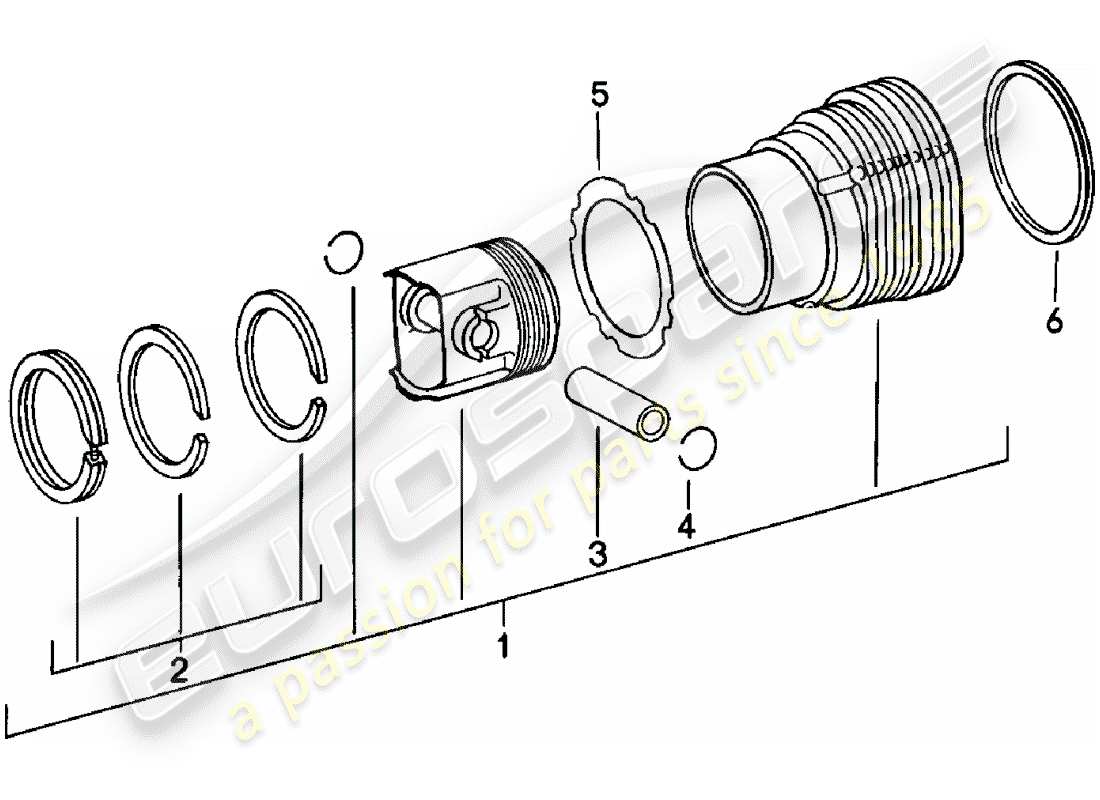 porsche 911 (1978) cylinder with pistons - see technical information - gr.1 nr. 30 parts diagram
