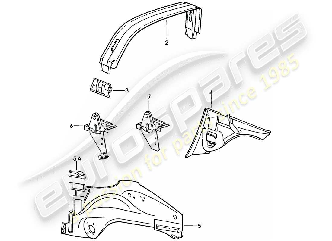 porsche 1986 (911) interior panelling part diagram