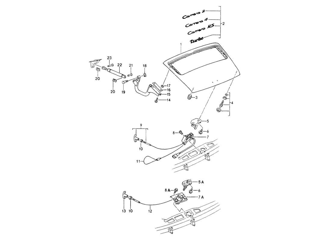 porsche 1994 (964) cover part diagram