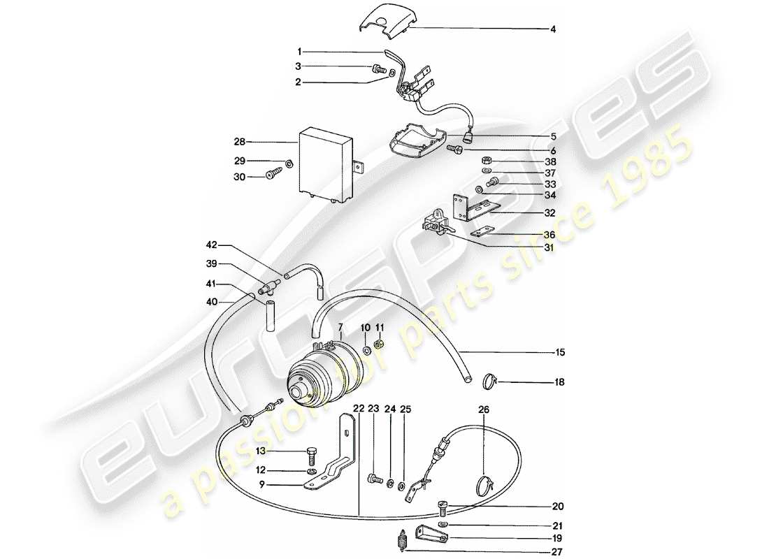 porsche 1981 (911) cruise control system part diagram