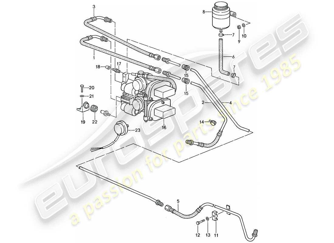 porsche 1987 (959) lock control parts diagram