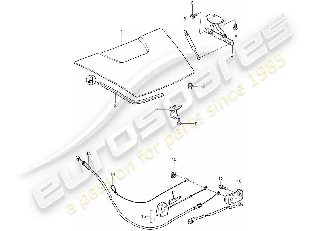 porsche 2008 (987 boxster) cover parts diagram