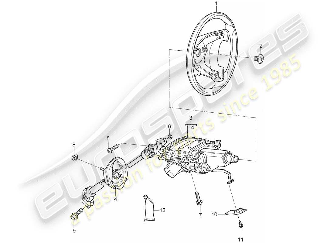 porsche cayenne (2009) steering wheels part diagram