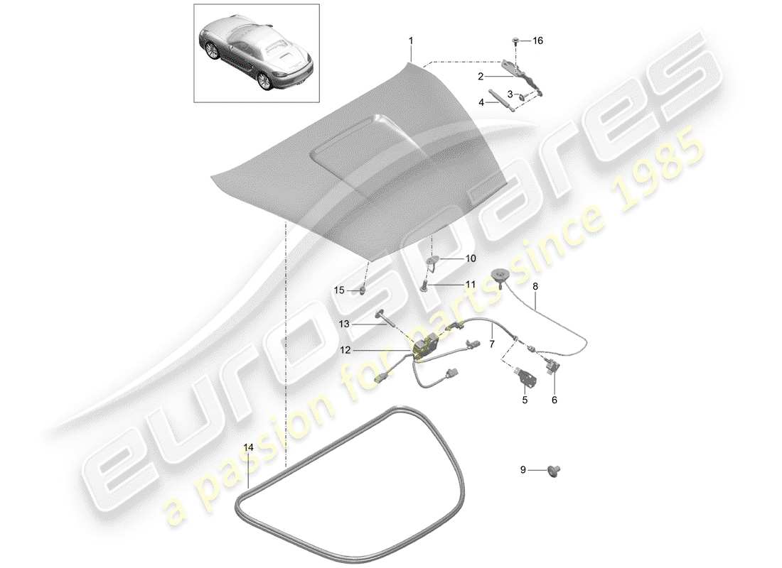 porsche 2012 (981 boxster) cover part diagram