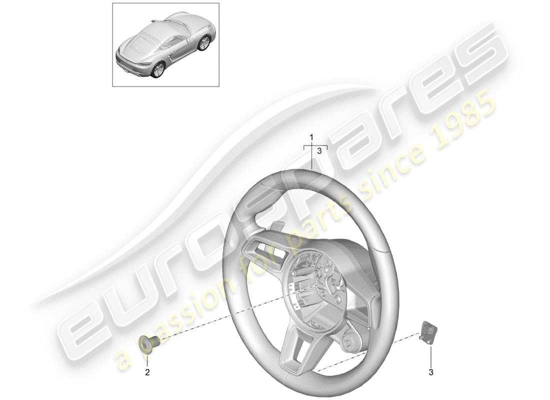 porsche 2018 (718 cayman) steering wheel part diagram