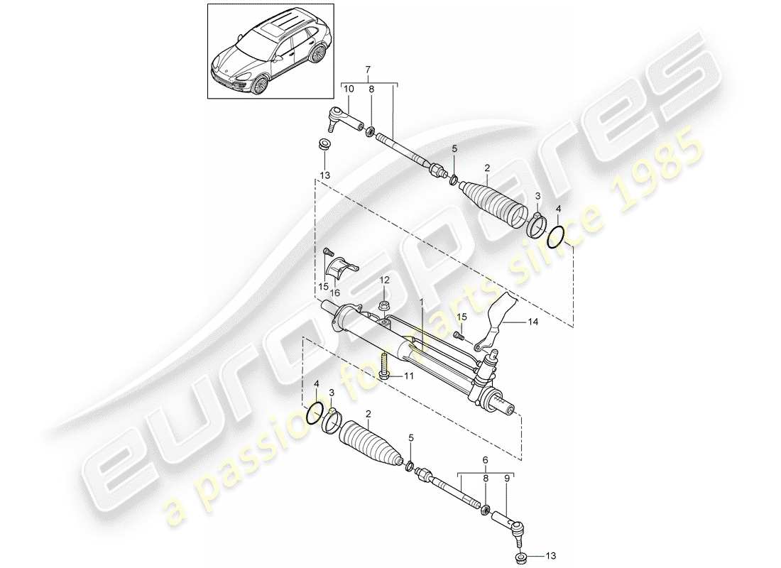 porsche 2011 (cayenne e2 92a) power steering part diagram