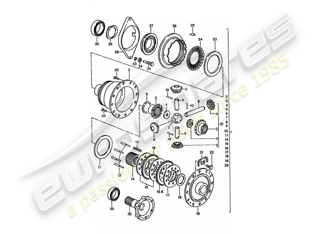 porsche 1993 (928) manual gearbox - porsche - limited slip differential part diagram
