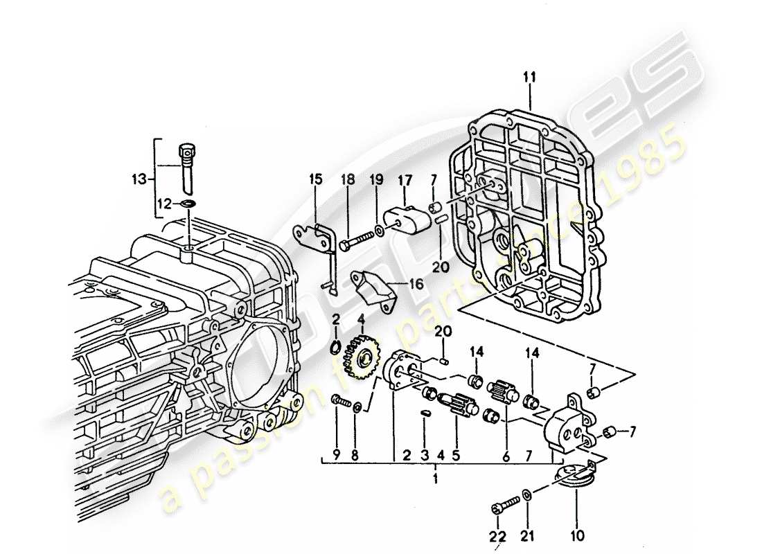 porsche 928 (1995) manual gearbox - oil cooling - oil pump part diagram