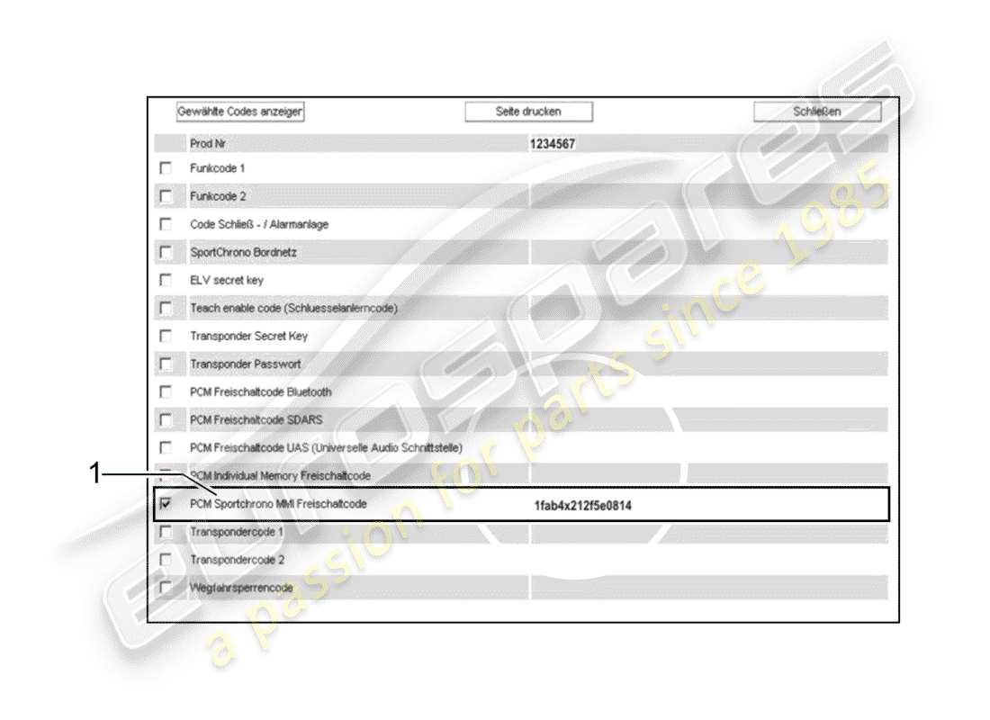 porsche 2000 (tequipment) software parts diagram