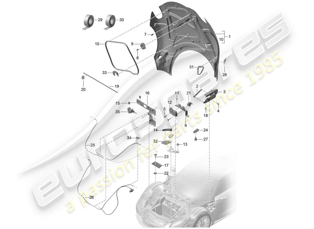 porsche 2015 (918 spyder) cover part diagram