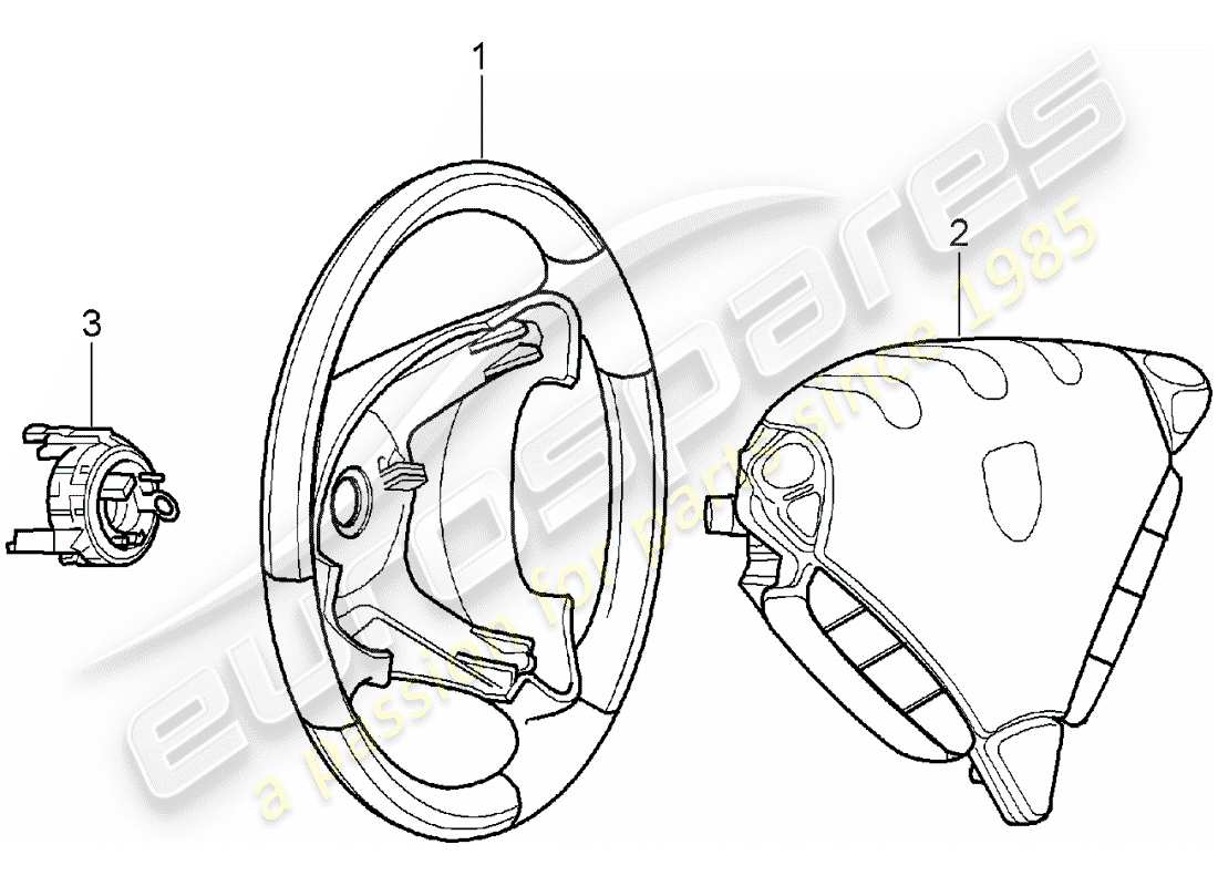 porsche 2006 (tequipment cayenne) steering wheel part diagram