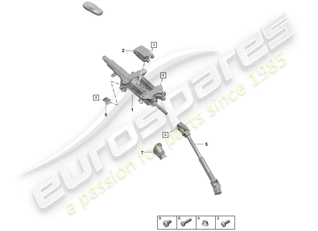 porsche 2019 (718 boxster spyder) steering column part diagram