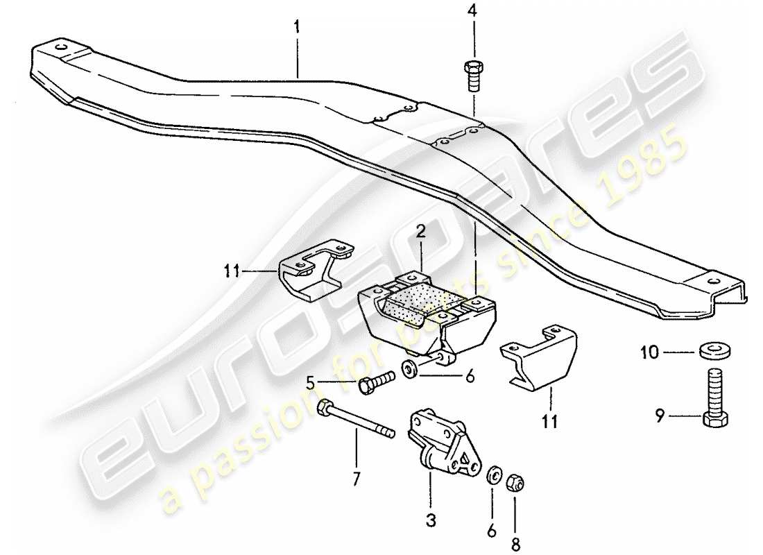porsche 1990 (944) transmission suspension - for - manual gearbox part diagram