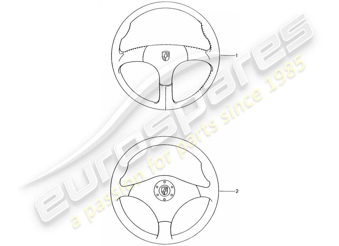 porsche 2005 (tequipment) sports steering wheel parts diagram