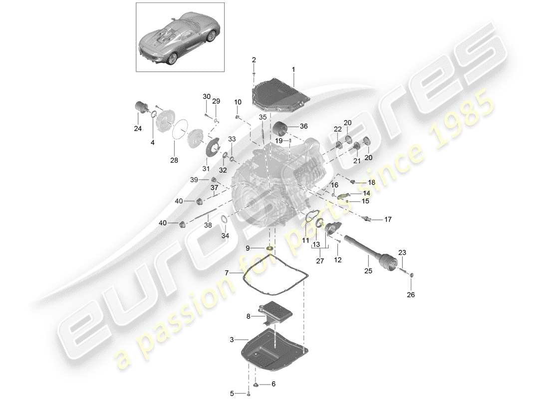 porsche 918 spyder (2015) - pdk - part diagram