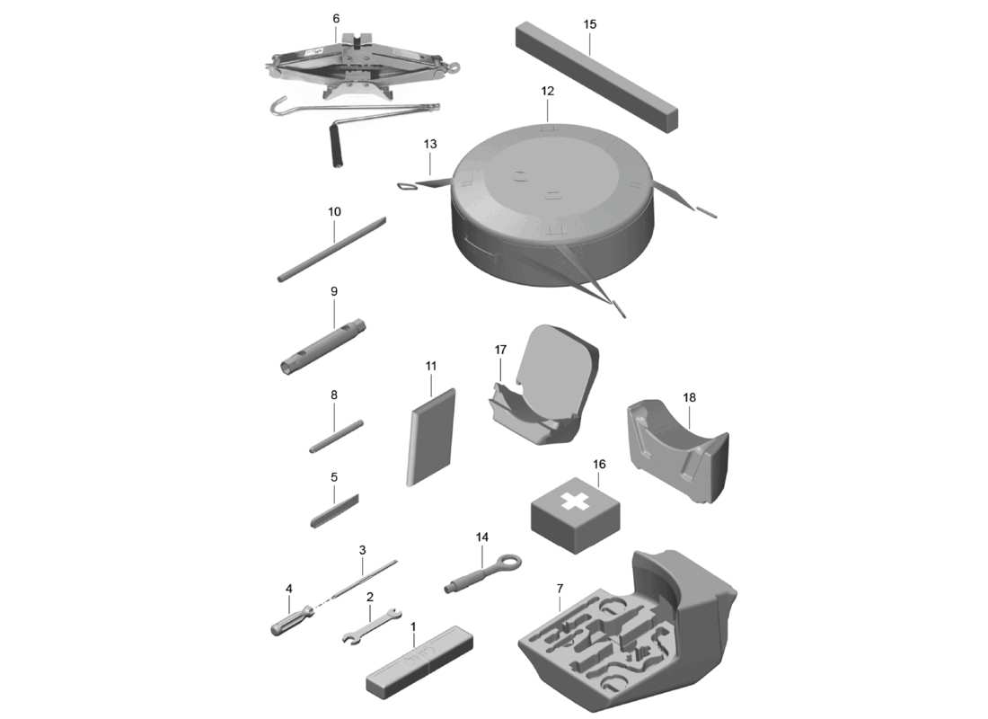 porsche 718 cayman (2018) tool parts diagram