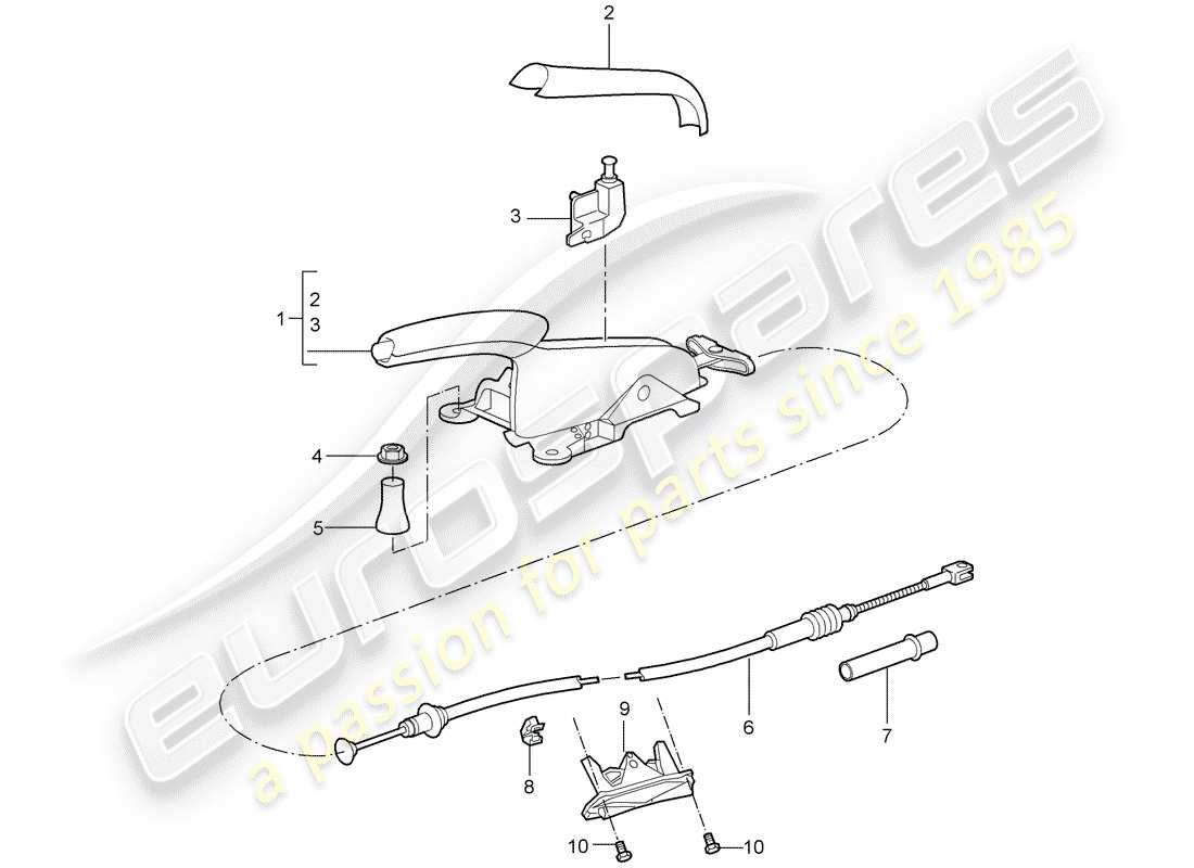 porsche 2008 (987 cayman) handbrake part diagram