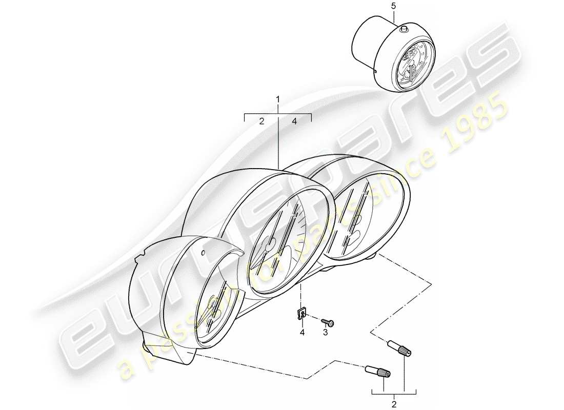 porsche 2007 (987 cayman) instruments part diagram