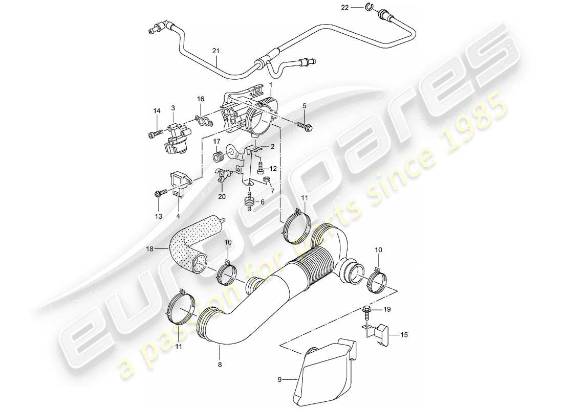 porsche 1998 (986 boxster) throttle body part diagram