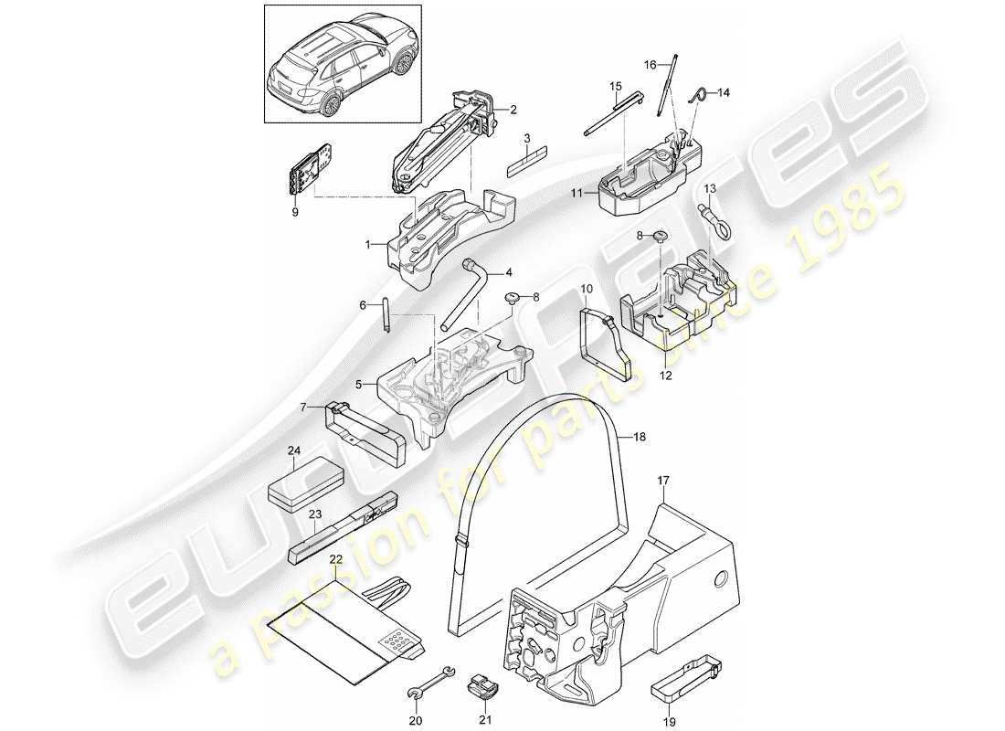 porsche 2016 (cayenne e2 92a) tool part diagram