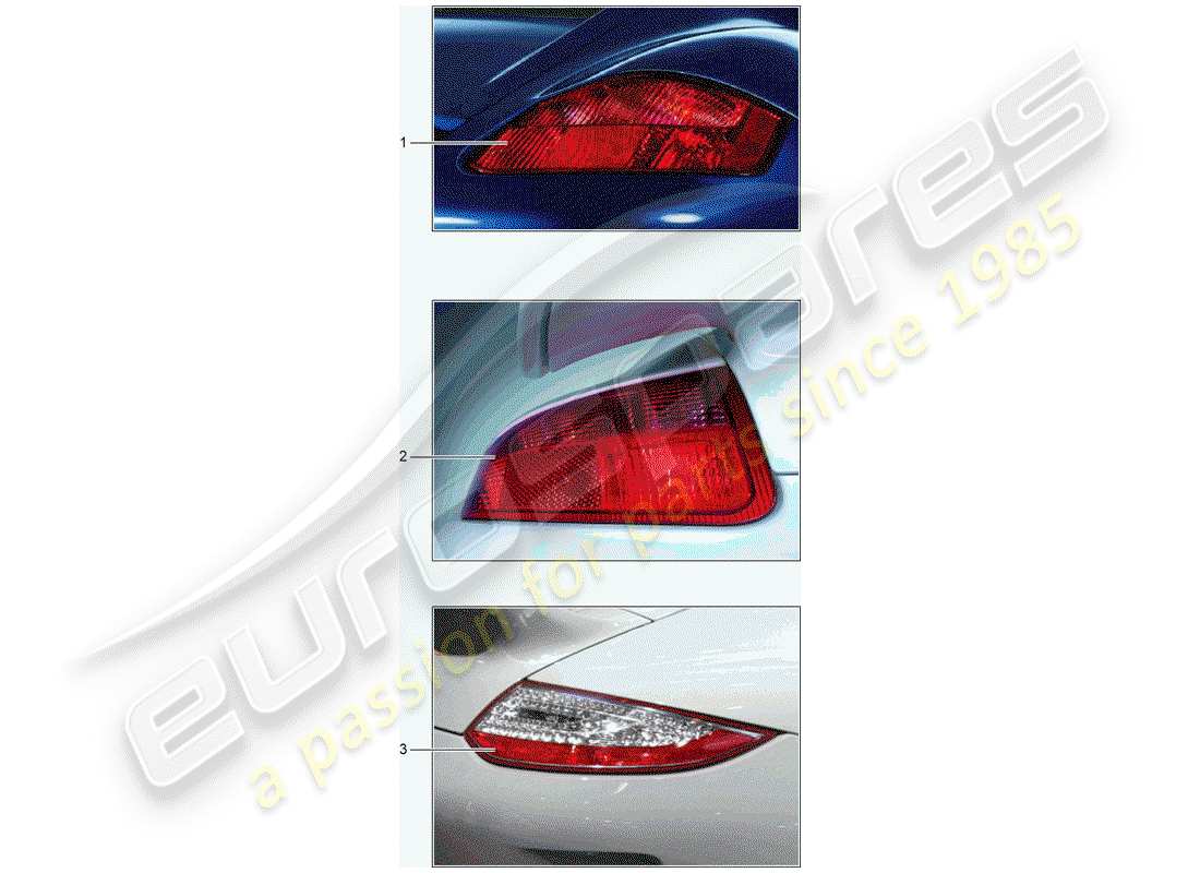 porsche 2007 (tequipment) rear light part diagram