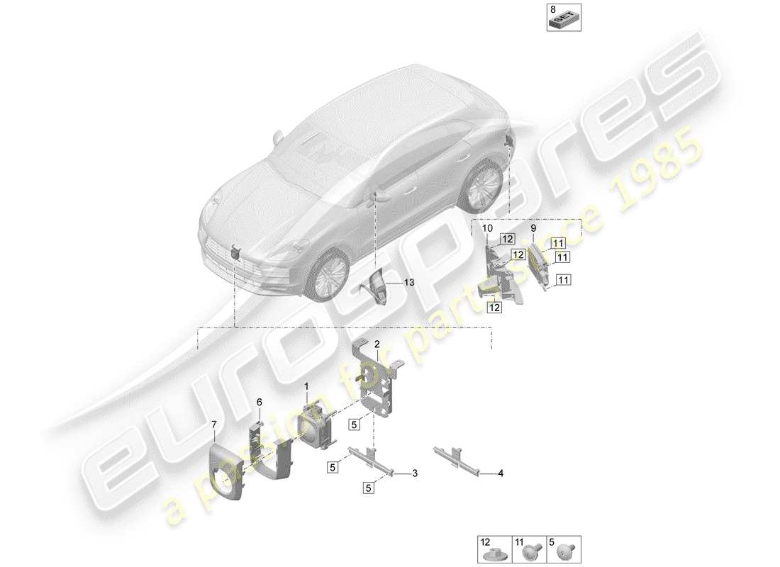 porsche 2020 (macan) driver assistance system part diagram