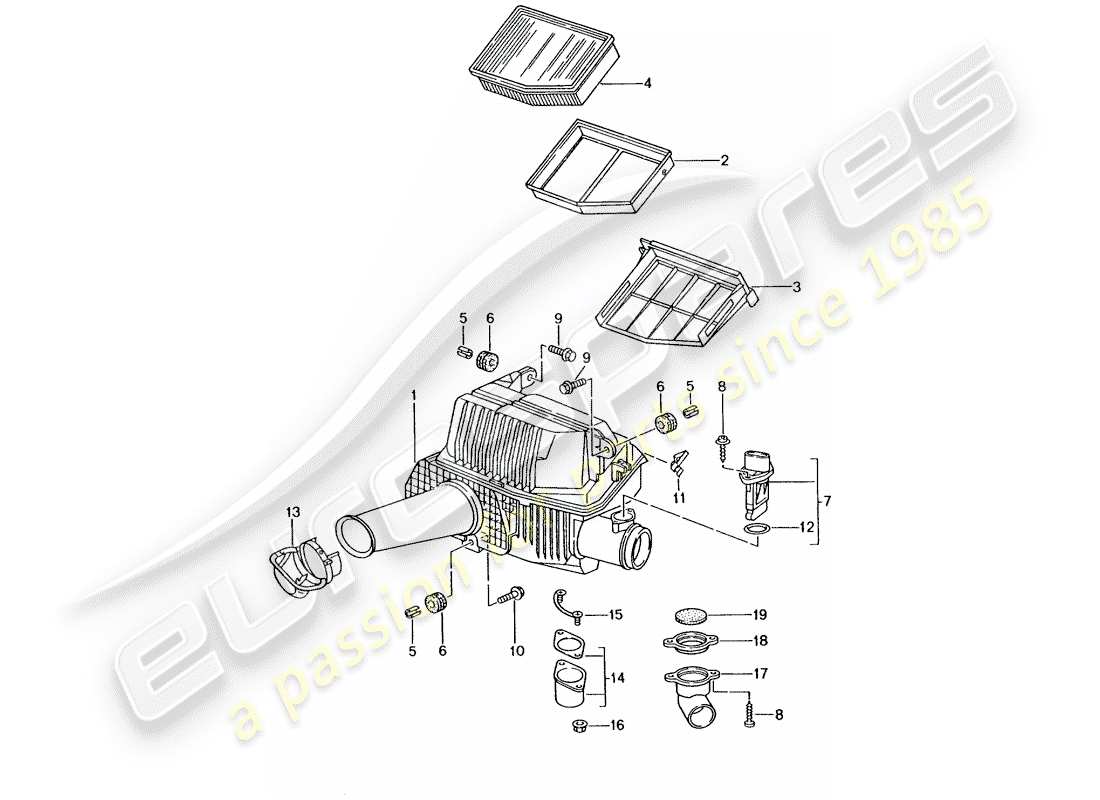 porsche 1997 (986 boxster) air cleaner part diagram