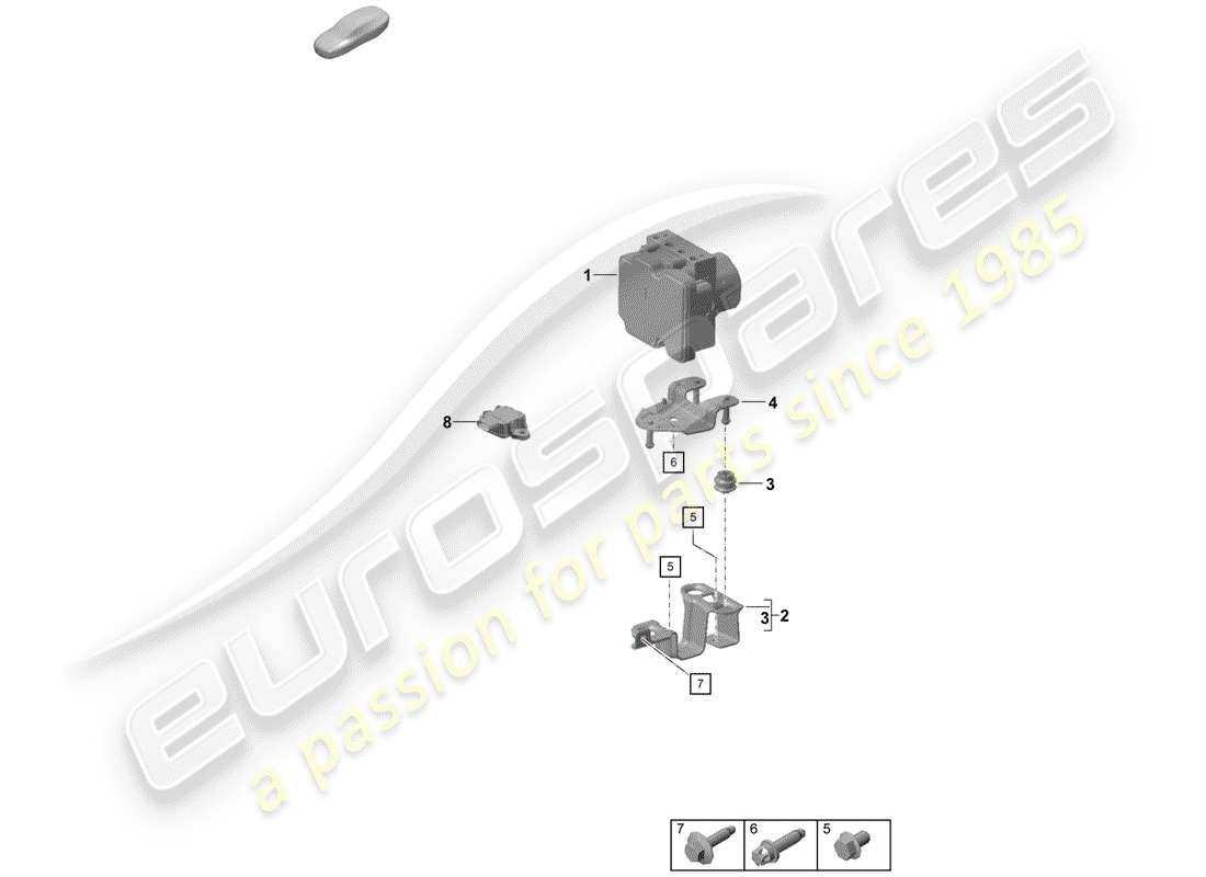 porsche 2020 (718 boxster spyder) hydraulic unit part diagram