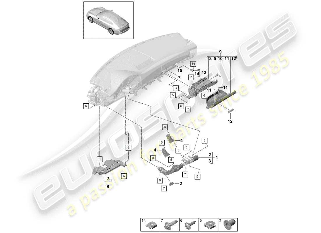 porsche 2018 (panamera 971-1) accessories part diagram